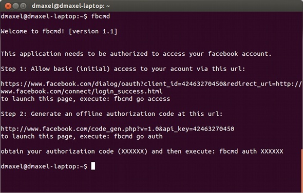 „facebook linux“ komandų eilutė