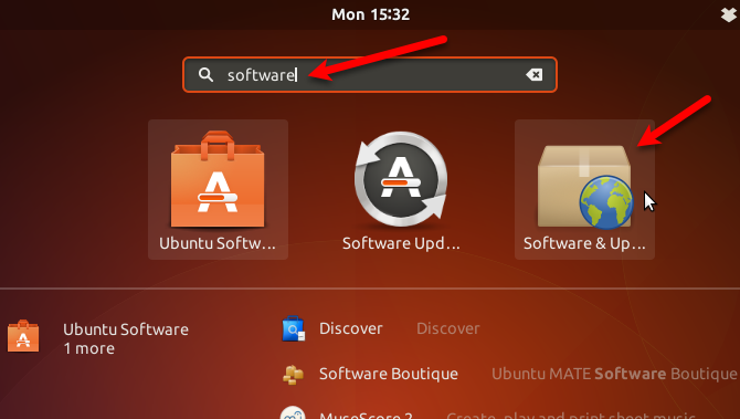 Atidarykite programinę įrangą ir naujinius Ubuntu 17.10