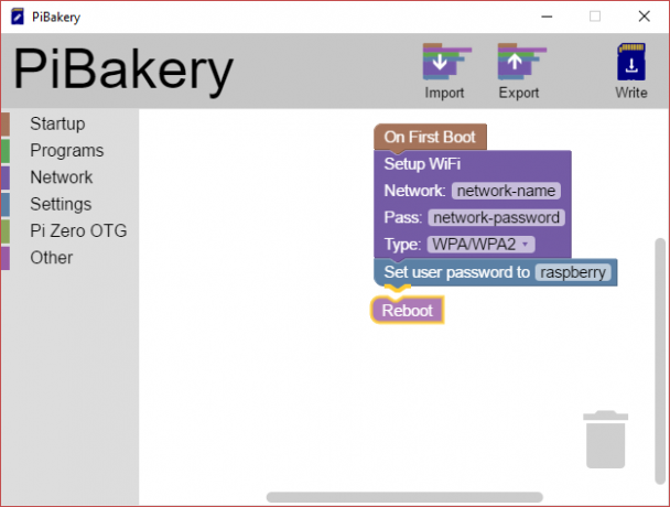 „MakeUseOf Linux PiBakery Drag“