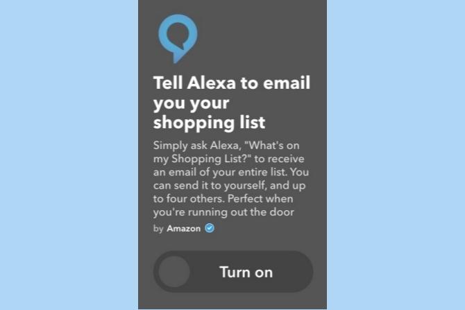 ifttt gmail Alexa pirkinių sąrašas