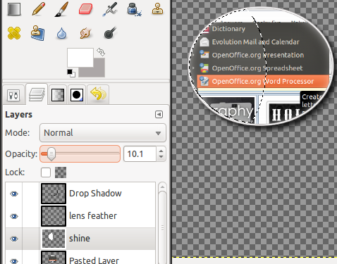 Kaip sukurti paprastą priartintą efektą ekrano kopijose naudojant GIMP 15