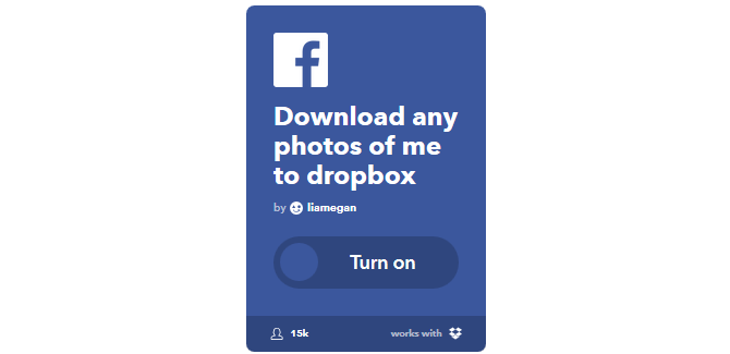 Svarbiausias IFTTT vadovas: naudokite galingiausią žiniatinklio įrankį kaip „Pro 31IFTTT FBTaggedPhotosToDropbox“
