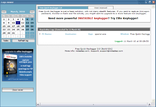 Nemokamas „Keylogger“ visas ekranas Nemokamas „Keylogger“ visas ekranas