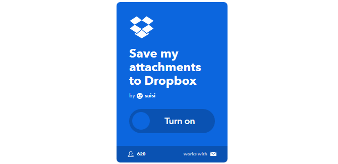 Svarbiausias IFTTT vadovas: naudokite galingiausią žiniatinklio įrankį, kaip „Pro 46IFTTT AttachmentsToDropbox“