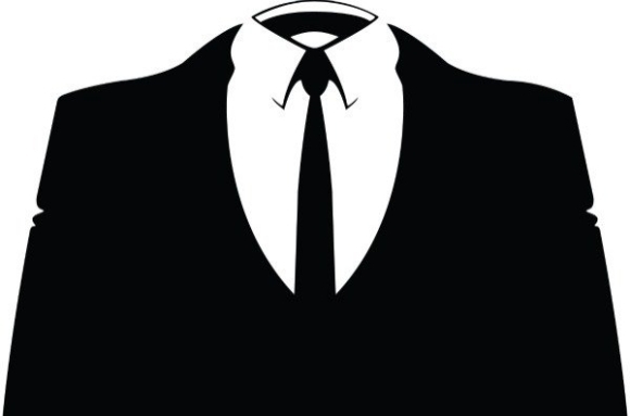 Kodėl „MegaUpload“ ir kas kitas? Anoniminio kostiumo logotipas
