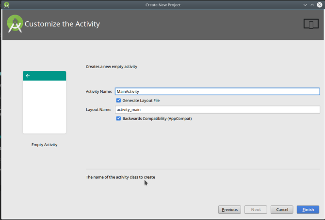 „Android“ sukurkite programą „Androidstudio newproject4“.