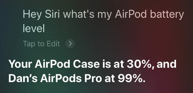 „Siri“ nuskaito „AirPods“ akumuliatoriaus procentą