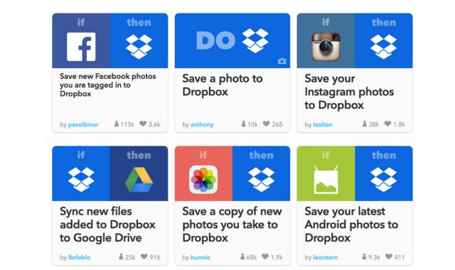 IFTTT „Dropbox“ receptai