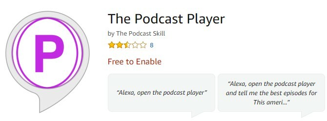 „Podcast“ grotuvas, skirtas „amazon“ echo transliacijoms