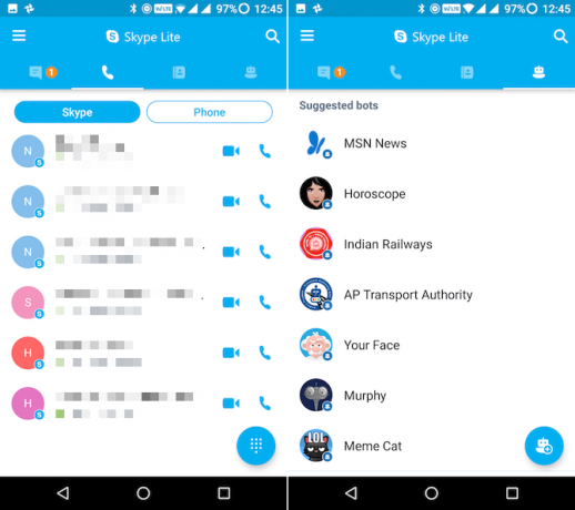 „Android Lite“ programos „skype“