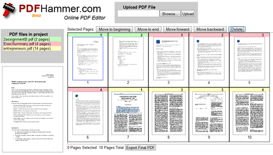 „PDF Hammer“ - sujungkite ir redaguokite PDF failus internete