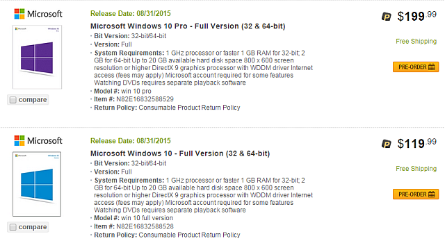 „Newegg Windows 10 Leak 2“