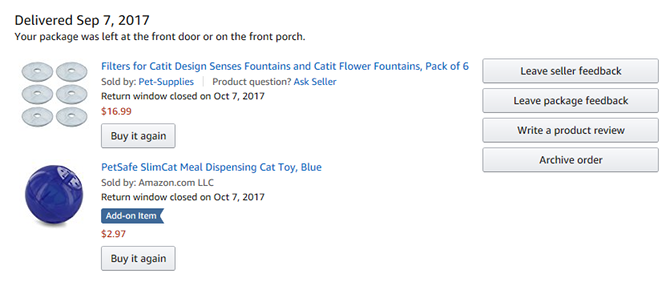 „Amazon Shopping Guide“ amazon pirkinių užsakymų istorija
