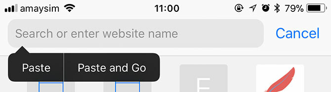 „iOS Safari Paste and Go“