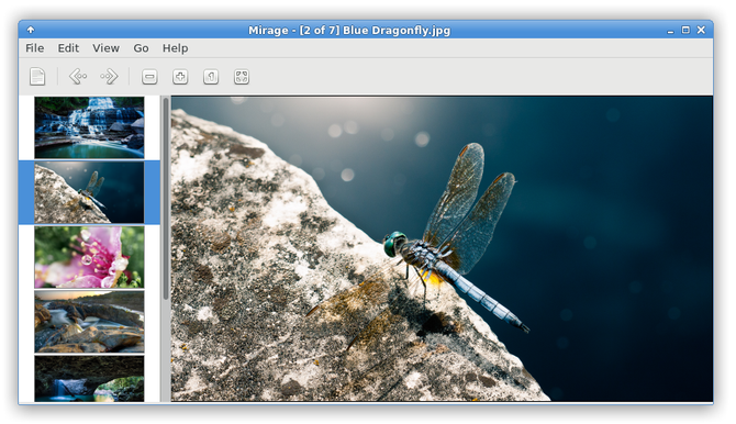 Lengva „Linux“ programinė įranga - „Mirage Image Viewer“