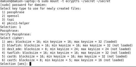 ecryptfs-šifras
