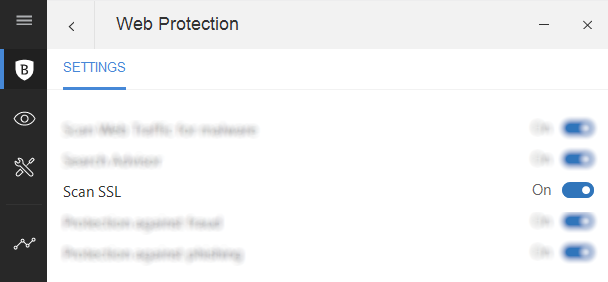 Koreguokite SSL parametrus „Bitdefender“