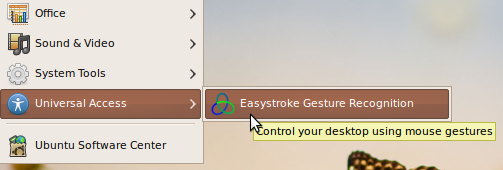 pelės gestai linux