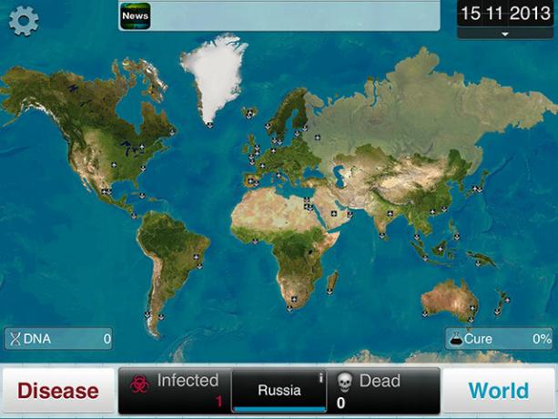 Pasirinkite ligą ir sunaikinkite žmoniją „Plague Inc.“ pandemijos žemėlapis