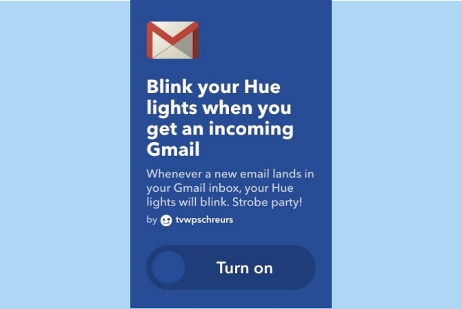 ifttt gmail mirksi išmaniosiomis lemputėmis