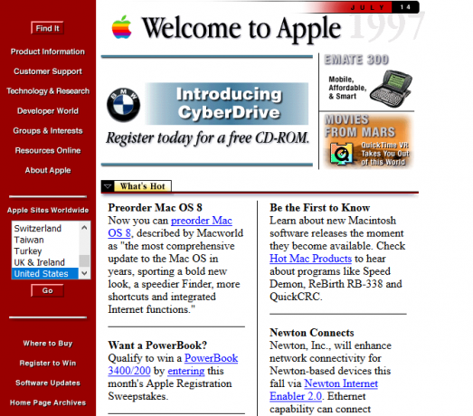 „Apple“ ekrano kopija 1997 m