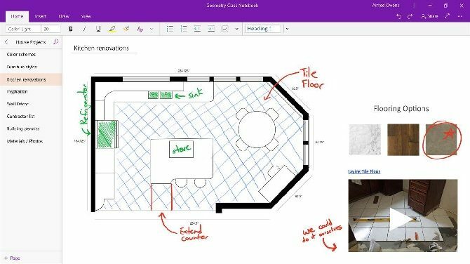 „onenote“ parduotuvės programos „Windows 10“