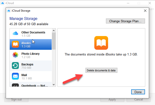 „iCloud“ valdymo skydelis Tvarkykite atminties ekrano kopiją