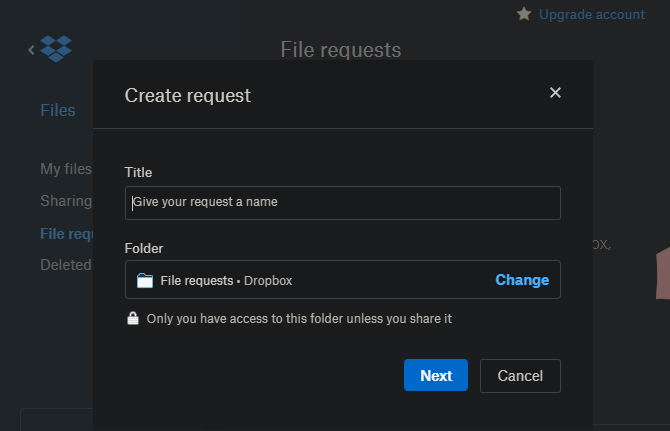 „Dropbox File“ užklausos