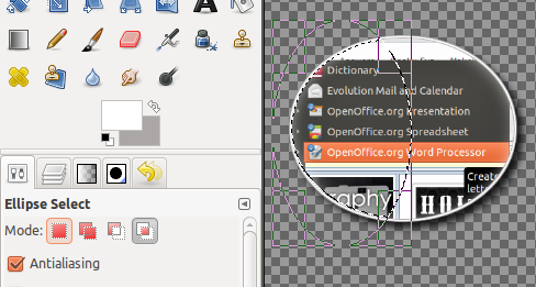 Kaip sukurti paprastą priartintą efektą ekrano kopijose naudojant GIMP 14