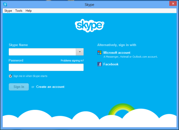 „skype“, skirtas darbalaukiui, „Windows-8“