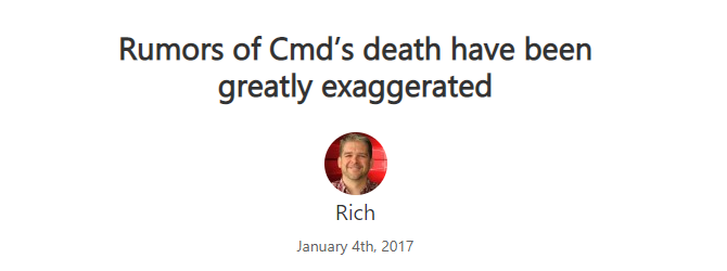 „Microsoft“ tinklaraštis patikino mus, kad CMD nėra miręs.
