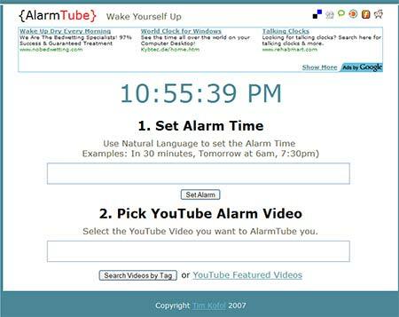 AlarmTube – internetinis žadintuvas