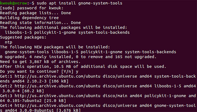 „Gnome-system-tools“ diegimas „Ubuntu“