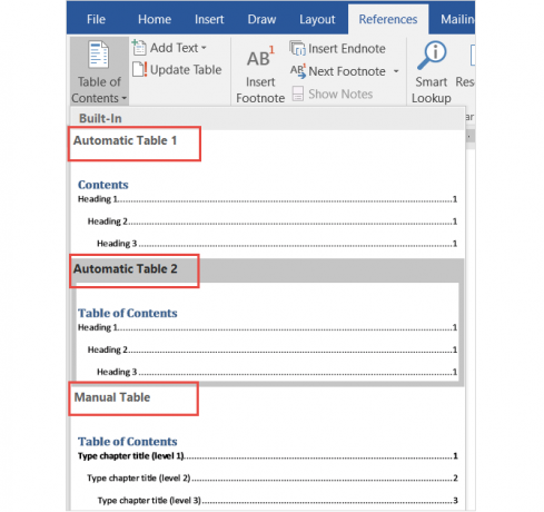 Paprastas „Microsoft Word“ nuorodų skirtuko „MSWord TOCbuilt“ vadovas