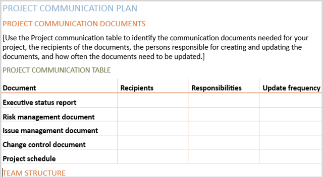 „Word2016ProjectCommunicationsPlan“