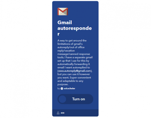Svarbiausias IFTTT vadovas: naudokite galingiausią žiniatinklio įrankį, kaip „Pro 49IFTTT Gmail“ automatinis atsakiklis