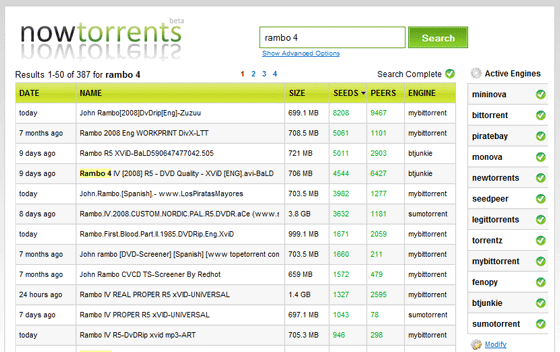 „Nowtorrents“ - „Torrent“ paieška realiuoju laiku