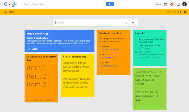 Pastaba: „Chrome“ plėtinys - „Google Keep“