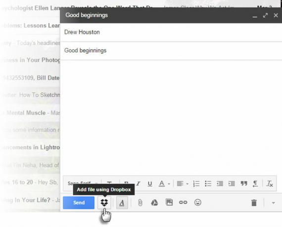 „Gmail“ „Chrome“ plėtinio „Dropbox“