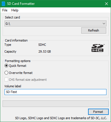 SD kortelės tvarkyklė