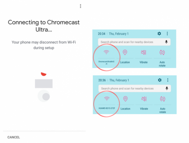 „chromecast“ jungtis