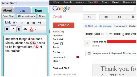 „Gmail“ el. pašto pastabos