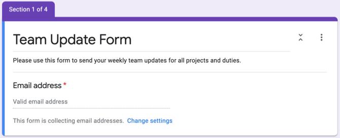 „Google Forms“ el. Pašto klausimas