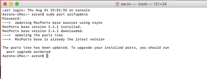 įvadas „Macports“ uosto savaiminis atnaujinimas