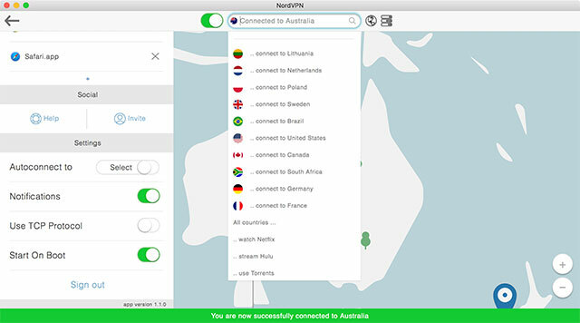 „NordVPN“, skirta „Mac“: lengvai valdykite privatumą ir regionus „OS X nordvpnomnibox“