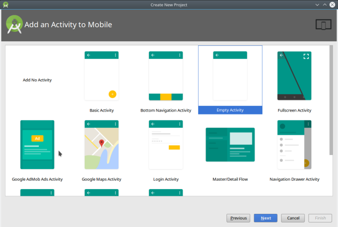 Android sukurti programą androidstudio newproject3