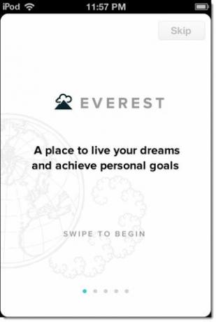 Neišmeskite savo gyvenimo tikslų iš arti, sulaužydami juos iki nedidelio Everest vertės padidėjimo [iOS] everest01