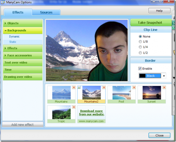 „ManyCam“ efektai