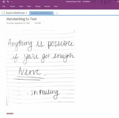 onenote optinis simbolių atpažinimas