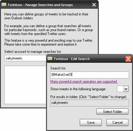 „TwInbox“ - „Tweet“ tiesiogiai iš „Microsoft Outlook“ „TwInbox05“